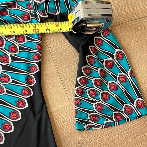 INC Peacock feather print 1/4 Sleeve Dress - Picture 5 of 6